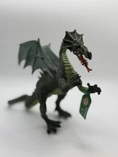 Safari Ltd Fantasy Green Dragon Figure #60445 • Hand Painted • Collectible Toy