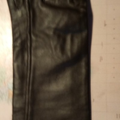 Damen Lederhandschuhe Schwarz Gr. S Kurz/Handgelenk Unifarben Fingerhandschuhe