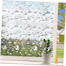 Window Privacy Film Frosted Privacy Window Film 23.6inx118in Fish Scale Shape