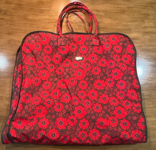Hadaki New Orleans  Red Floral Turquoise Garment Folding Travel Bag