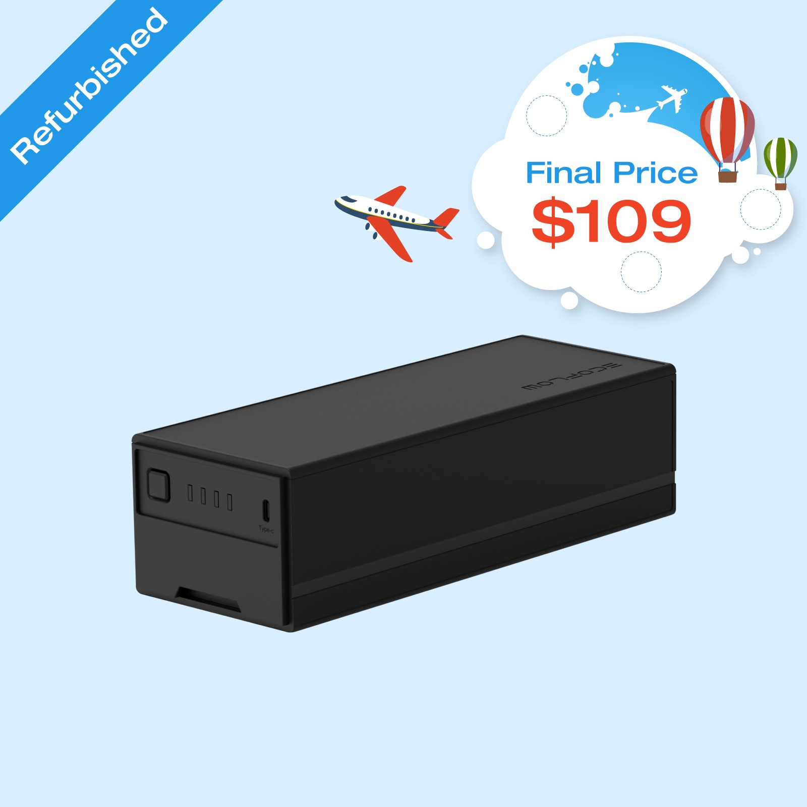 EcoFlow 298Wh Plug-in Battery for GLACIER Refrigerator, Used