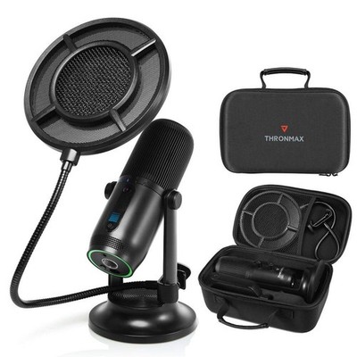 Thronmax MDrill One Studio Kit USB Mikrofon + Pop Filter Reiseetui Jet Black