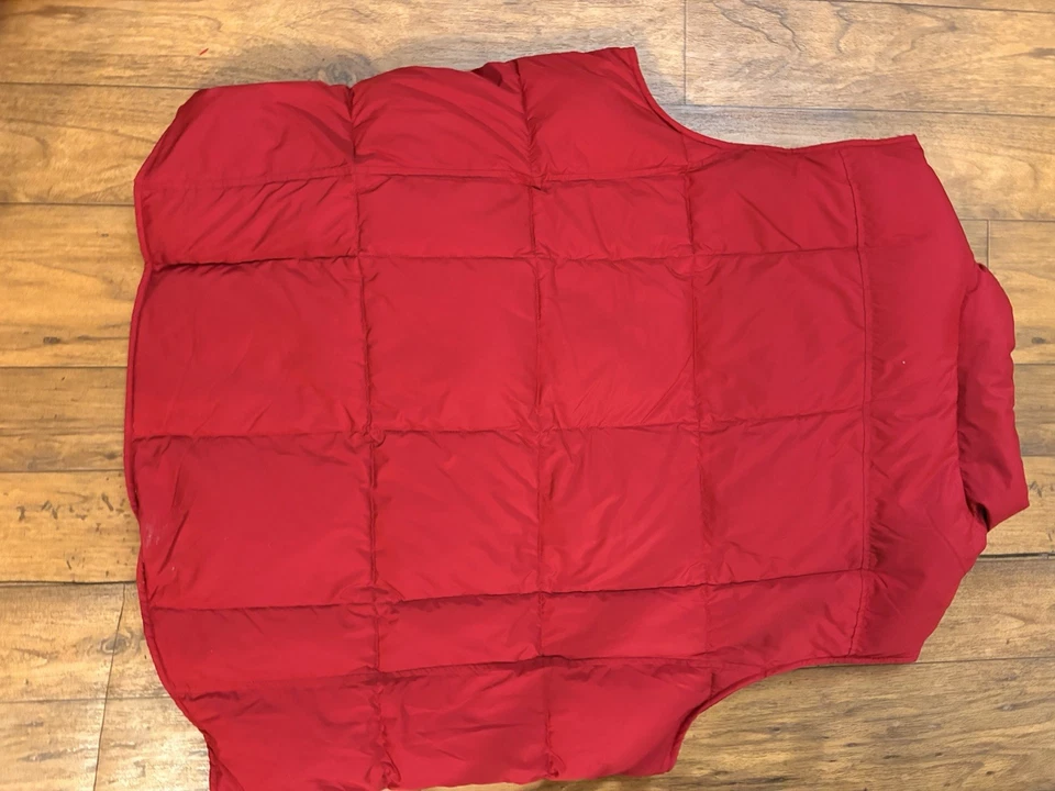 Lands End Men's Sz XL 46-48 Red  Puffer Vest with Pockets - Image 4 of 4