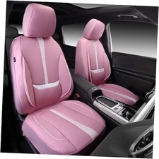 Nappa Leather Car Seat Covers Cute Girly Water Two Front Pink And White
