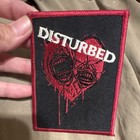Vintage 2005 Disturbed Embroidered Patch Red/Black Heart Design Rock & Pop — photo 1