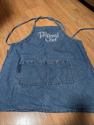 Pampered Chef ''Blue Jeans'' Two-Pocket Denim Baking Apron (One Size, As-Is)