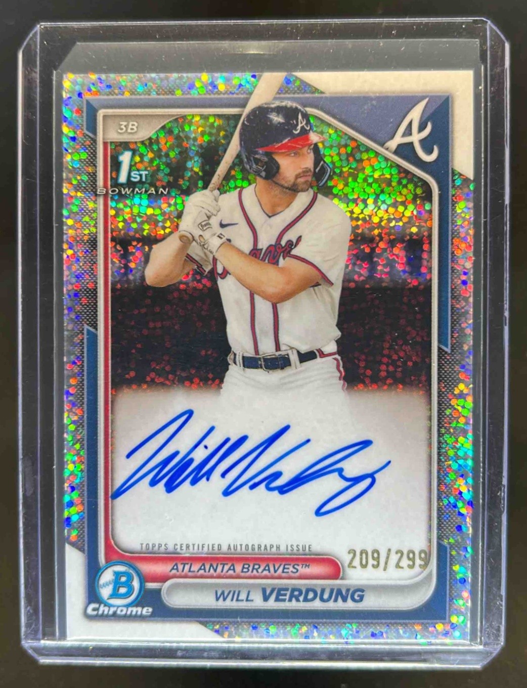 2024 Bowman Chrome Will Verdung Auto Speckle Refractor 1st #209/299