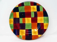 Caracas by Tabletops Unlimited Dinner Plate All Over Multicolor Plaid L334