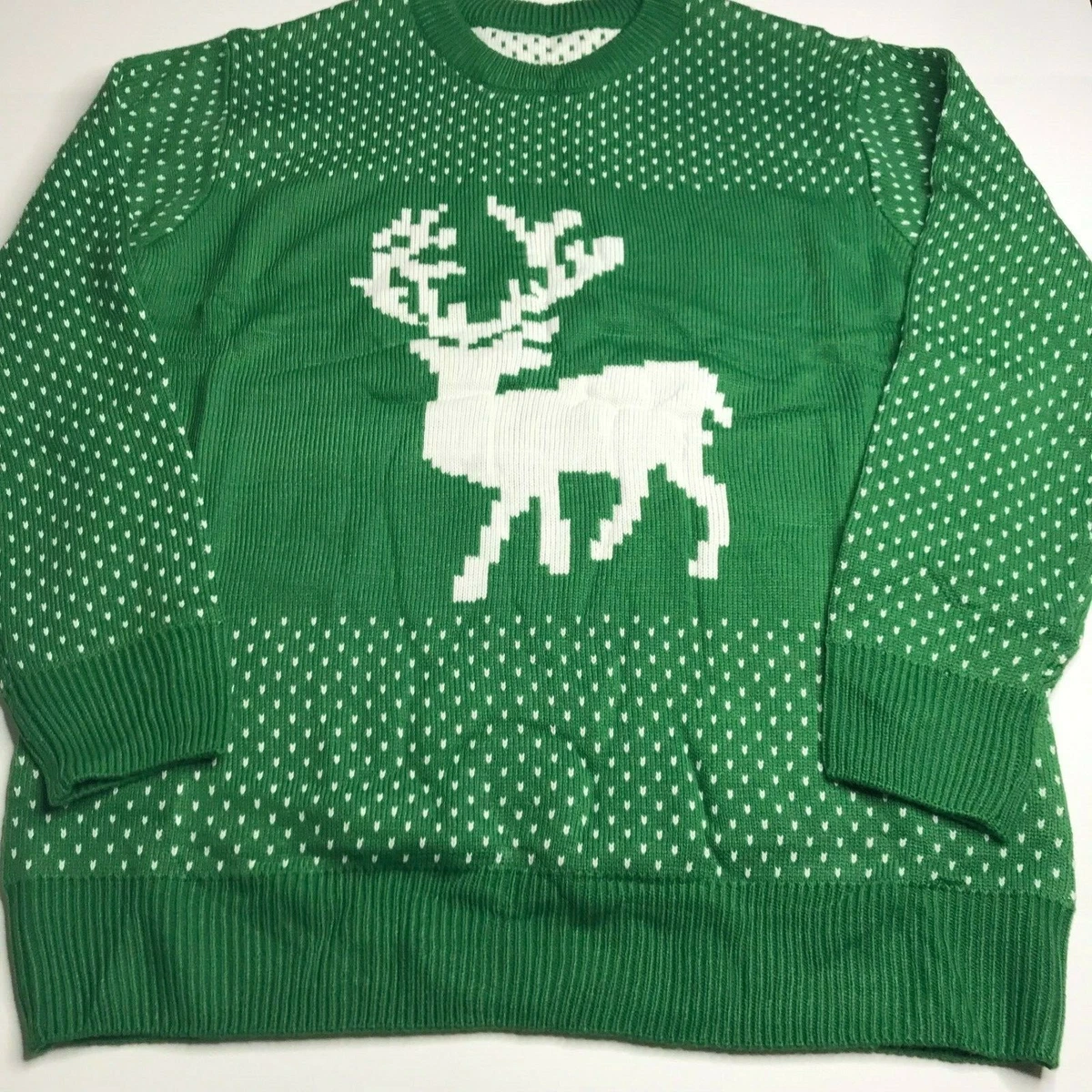 Green reindeer sweater clearance