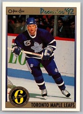 1992 O-Pee-Chee Premier #185 Toronto Maple Leafs Team NHL Hockey Card