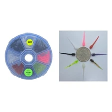 (160) 1" ICE STINGERS KIT- ICE PLASTICS/PANFISH/BLUEGILL/CRAPPIE/8 COLORS