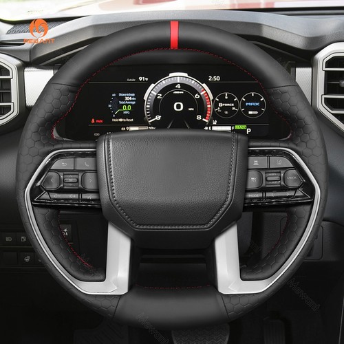 MEWANT Embossed Leather Steering Wheel Wrap for Toyota Tacoma Tundra Sequoia2024 - Imagen 3 de 10