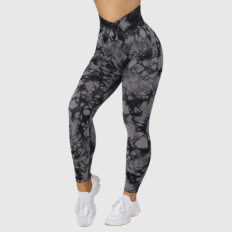 Seamless Tie Dye Leggings Women Yoga Pants Push Up Sport Fitness Running  Gym Leg