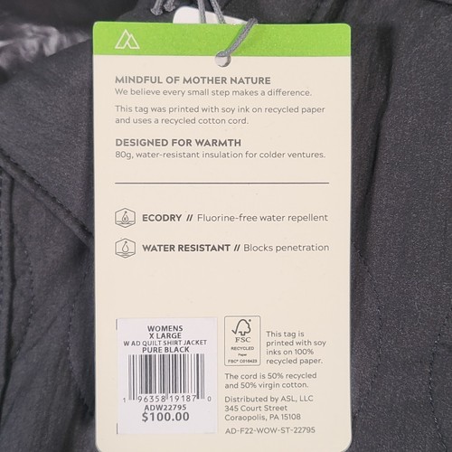 Alpine Design Stepp Shirt Jacke Damen XL Pure Black gefüttert Langarm Druckknopf - Bild 5 von 7