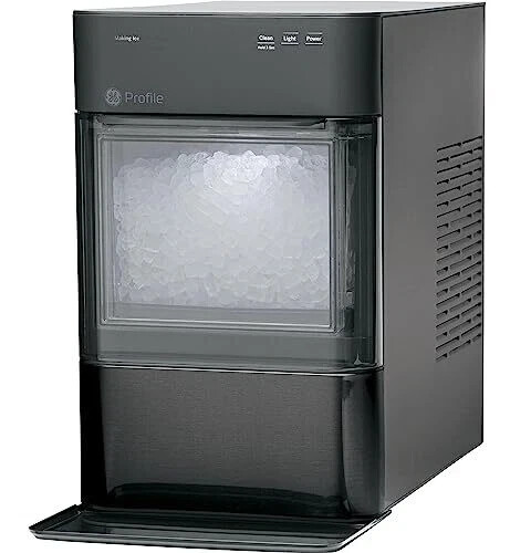 GE Profile Opal 2.0 Nugget Ice Maker with Chewable Crunchable Ice in Black Stainless Steel