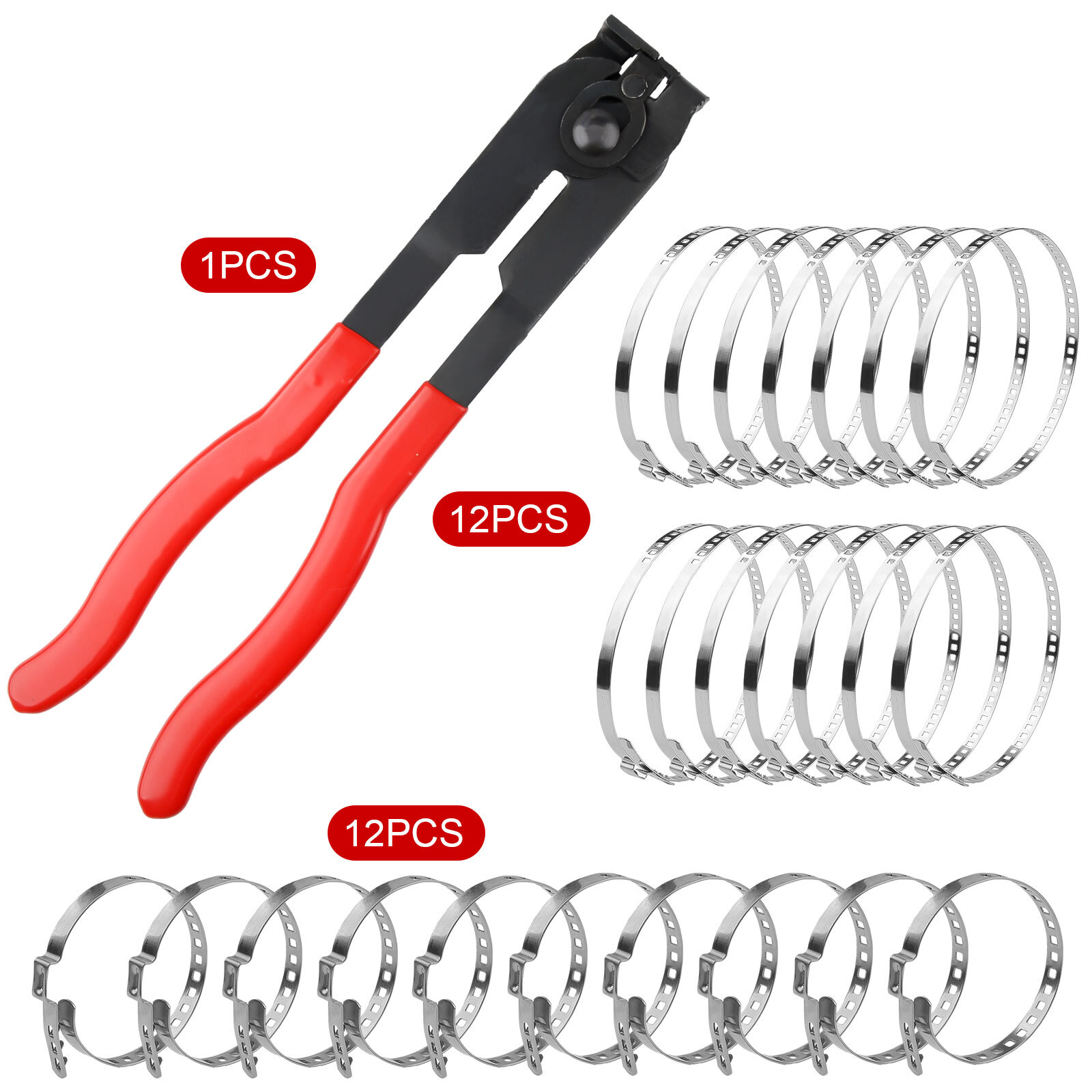 24 Pcs Universal Adjustable Axle CV Joint Boot Crimp Clamps W/ Clamp