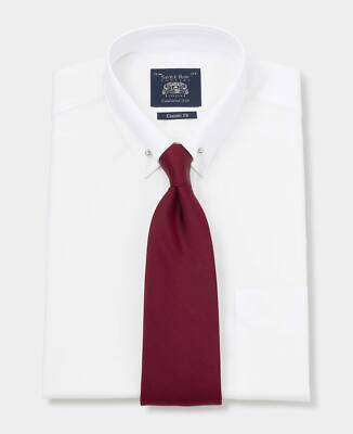 Savile Row Company Herren klassische Passform weiß Nadelstreifen Doppelmanschette formelle Hemden