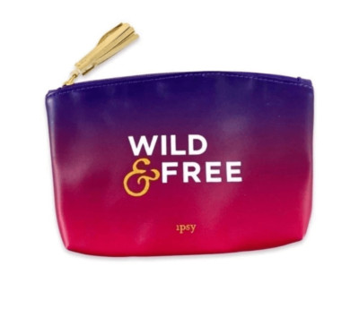 Brand New Ipsy HTF Wild & Free Ombre Gold Tassel Makeup Bag