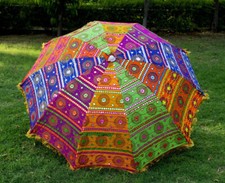 Outdoor Indian Decorative Embroidered Garden Umbrella Beach Patio Sun Shade