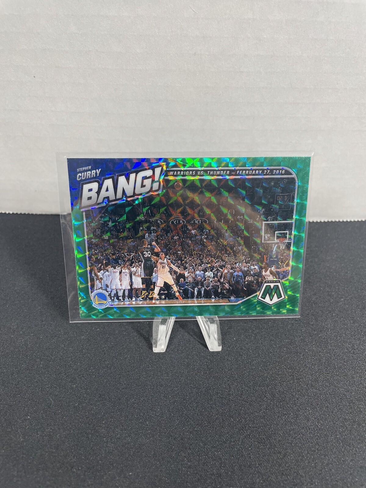 2021 Panini Mosaic Basketball Steph Curry #2 Bang! Green Insert Warriors