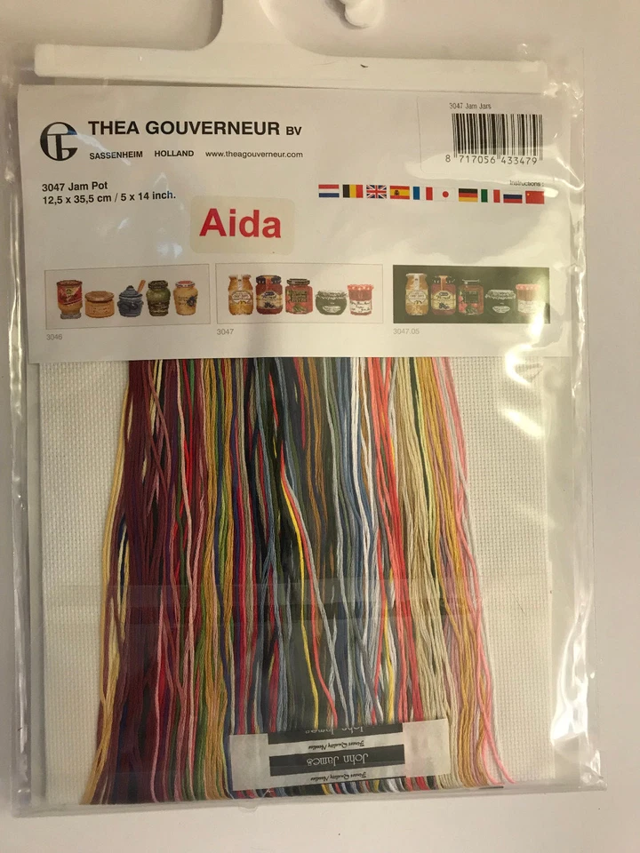 Kit de punto de cruz de tarros de gelatina Thea Gouverneur JAM POT 3047 - NUEVO EN CAJA Foto 2 de 2