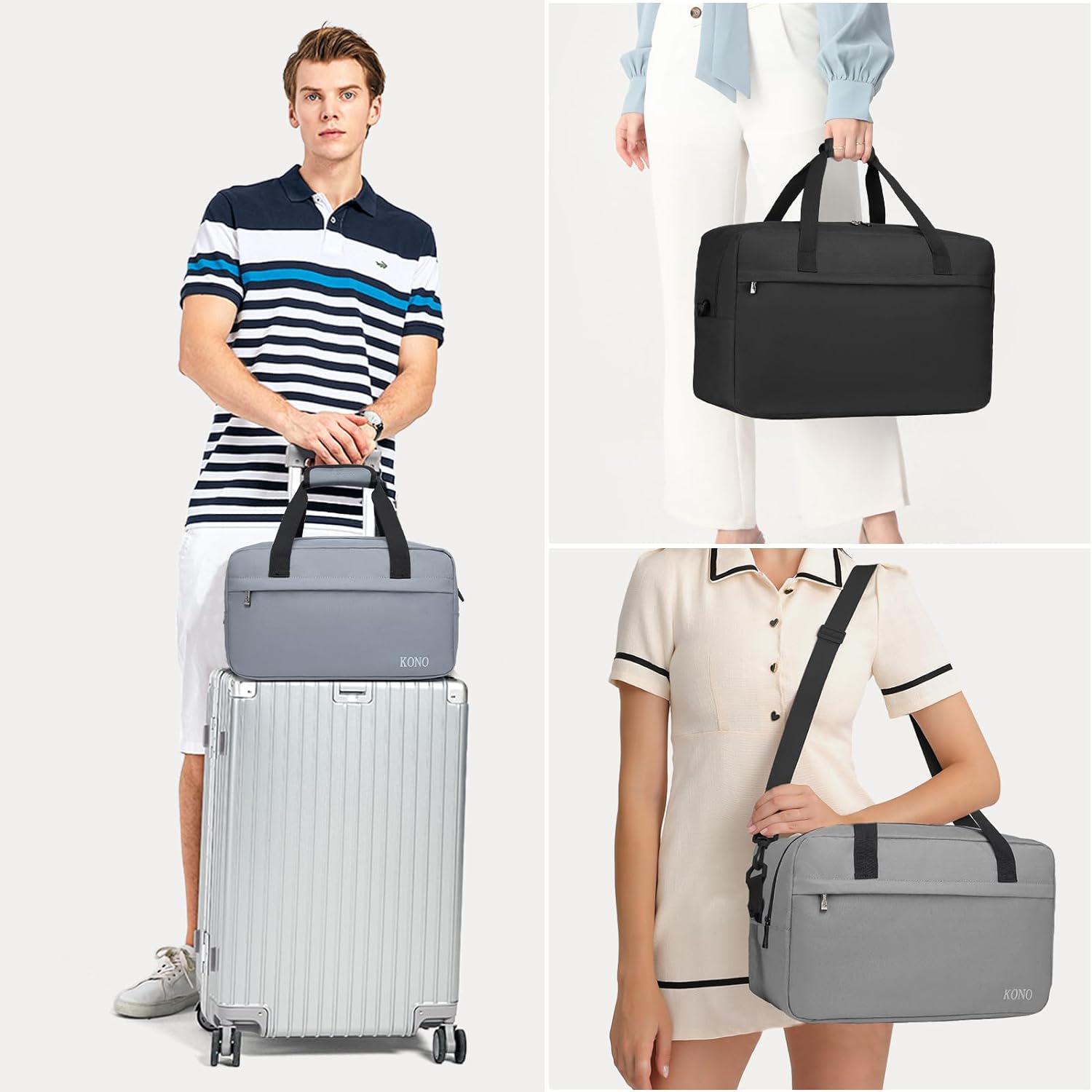 Kono Travel Duffel Bag 20L Under Seat Carryon Bag Sports Tote Gym Bag