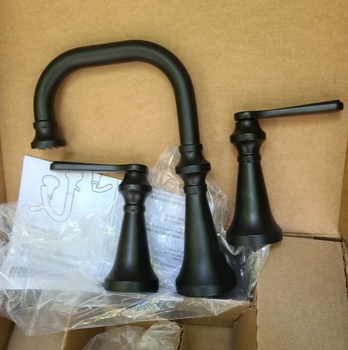 Moen TS44102BL Colinet Traditional Two Widespread High-Arc Bathroom Faucet Black - Picture 3 of 11