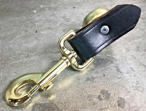 BEAR BELL HD Black Leather Fob 5 1/2" REPELS Predators Hike Fish Safety Man Dog - Picture 3 of 8