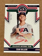 SEAN MCLAIN 2022 Stars & Stripes USA Baseball RED INK Auto # 6/10 Autograph