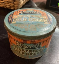 Early 1900s Theatrical Cold Cream Tin REXALL United Drug Company