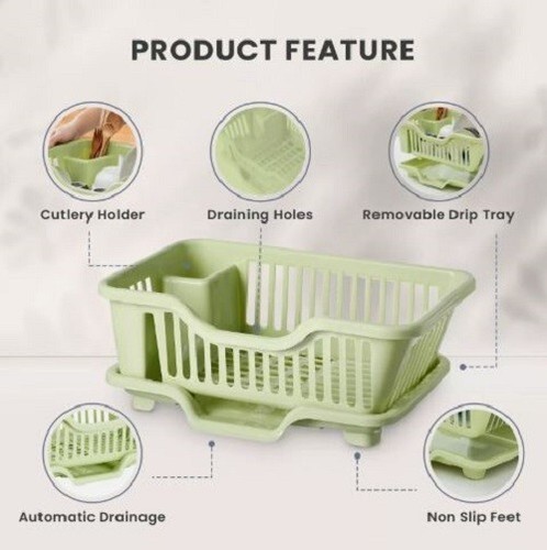 Plastic Washing Up Bowl Basin and Large Dish Drainer Rack Kitchen Plate Holder - Picture 20 of 20