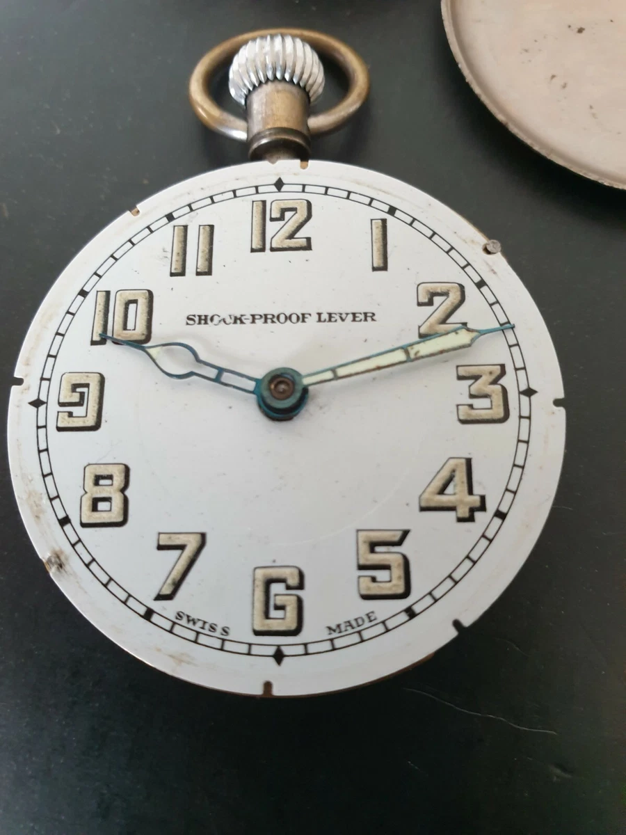 Frühe Taschenuhr Shock - Proof Lever Brevet 128760 ,7 Jewels Swiss 