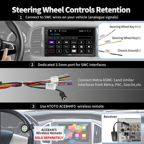 Radio de coche ATOTO F7WE 7 pulgadas doble DIN Bluetooth GPS Mirror Link inalámbrica CarPlay - Imagen 9 de 12