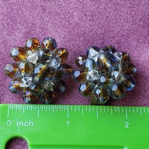 Pendientes de clip vintage firmados por Alemania Occidental Aurora Bauble Bead AB - Imagen 11 de 14