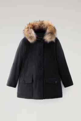 Woolrich Woman Arctic Parka In Ramar With Detachable Fur Trim Dark Navy  UK