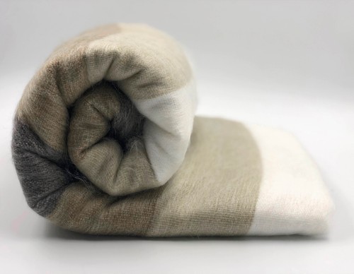 SOFT & WARM ALPACA LLAMA WOOL BLANKET BED SOFA COUCH COVER QUEEN THROW 90"x65" - Picture 3 of 6