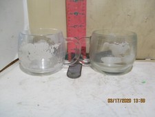 NESTLE CRYSTAL GLASS GLOBE MUGS PAIR - ONE THE NESTLE CO. , ONE NESTLE MARKED
