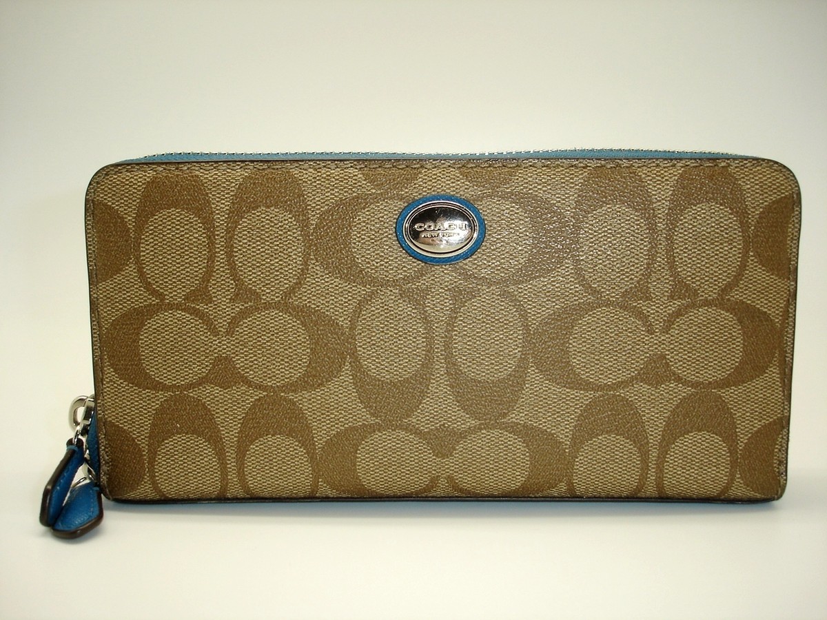 Coach Peyton Signature Accordion Zip around Wallet 49163 | eBay