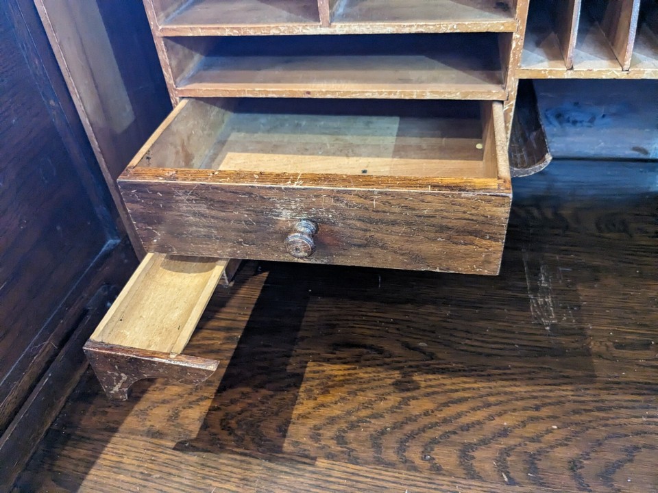 Vintage Oak Roll Top Desk eBay