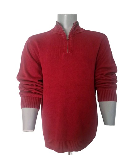 Dockers Sweater Mens Extra Large 1/4 Zip Long Sleeve Pullover Maroon Red Classic
