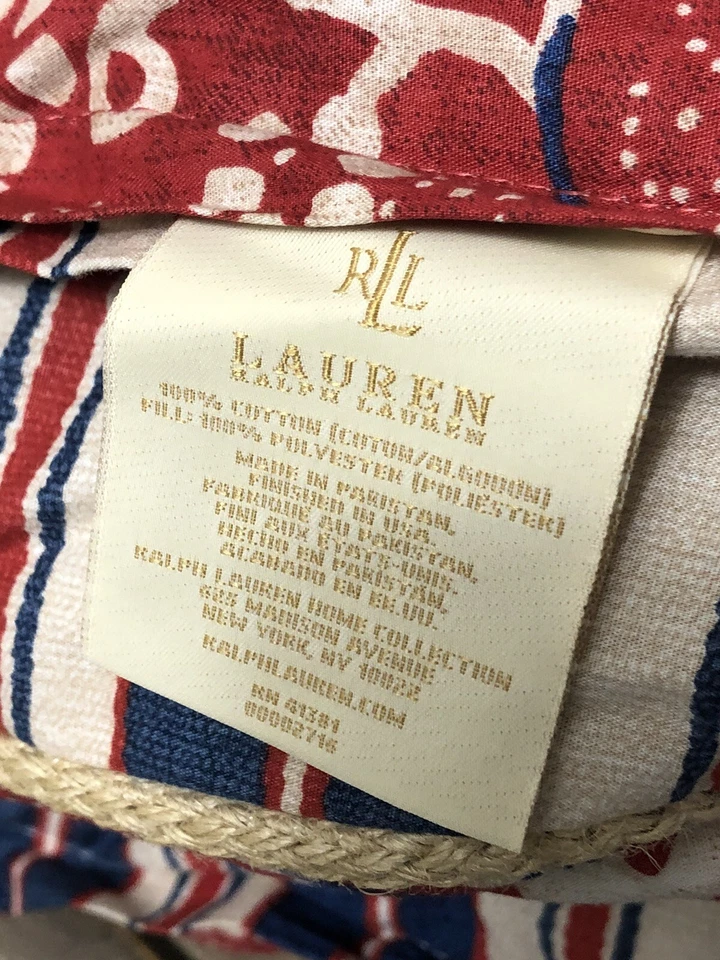 Ralph Lauren Villa Martine Twin Comforter Red Floral Stripes 66x86" EUC - Image 4 of 4