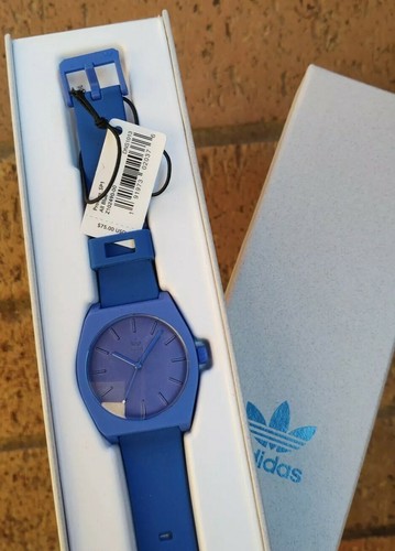 $75 Adidas Men's Process Sp1 Z10 Blue Silicone Quartz Fashion Watch 2490-00 New  - Afbeelding 1 van 4