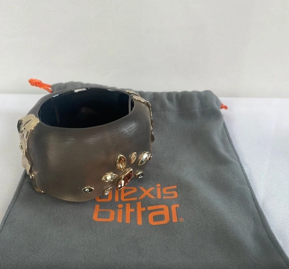 Bracelete grande Alexis Bittar cristal e lucite - Imagem 2 de 4