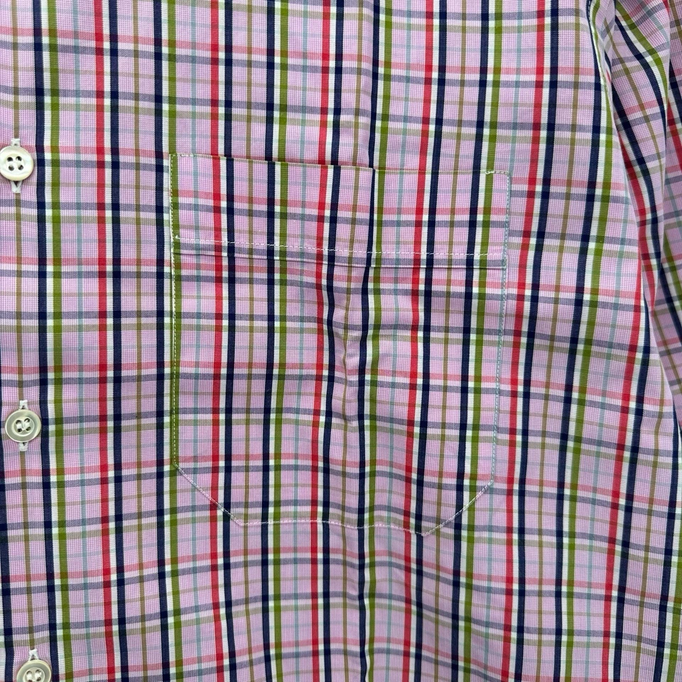 Camisa informal Barneys New York rosa a cuadros para hombre talla M mediana hecha en Italia Foto 4 de 4