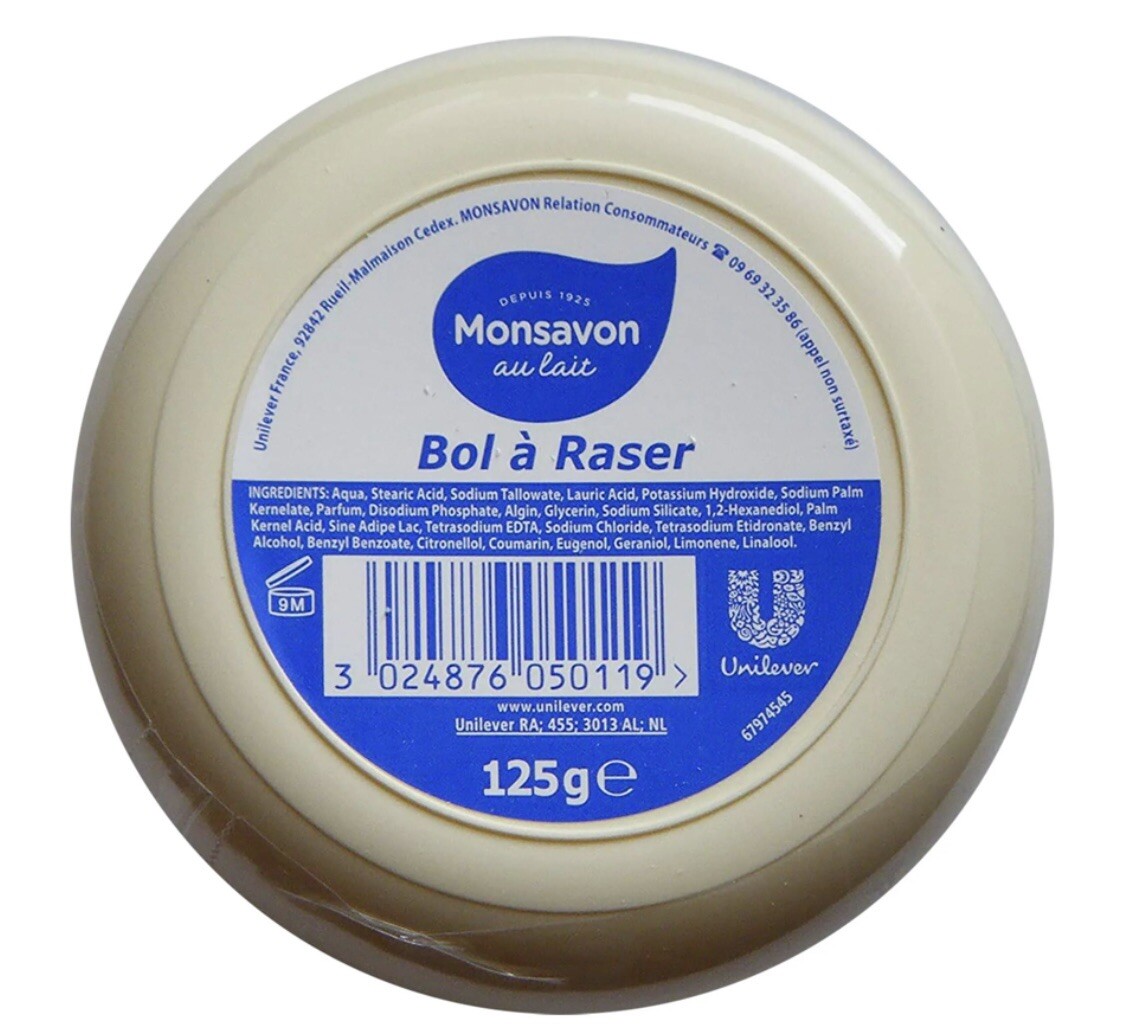 Bol à Raser Monsavon – Lot De 2 Bols De 125g Chacun – Savon à Barbe Traditionnel Français – Neuf