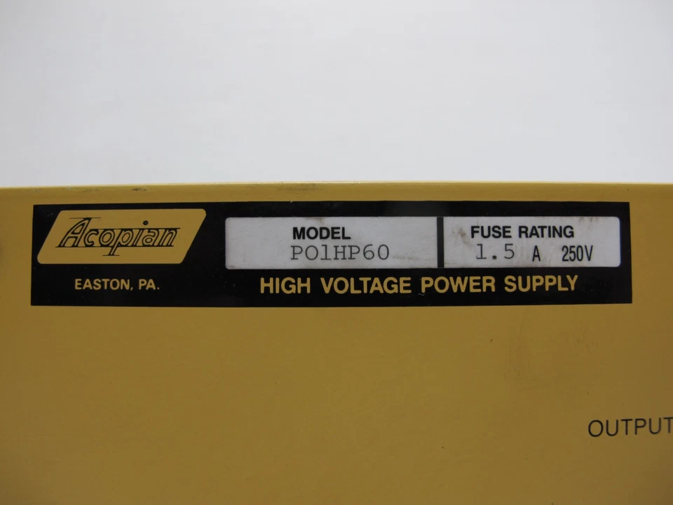 Acopian P01HP60 High Voltage Power Supply PO1HP60 105 125 V PS AC DC - Image 2 of 4