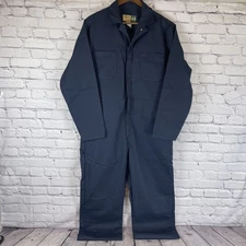 WearGuard Coveralls Mens 44R Blue Mechanic Utility Work Wear Long Sleeve