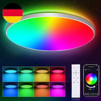 Led Deckenlampe Dimmbar Mit Fernbedienung, 24W 16 Millionen Rgb Farbwechsel Smar