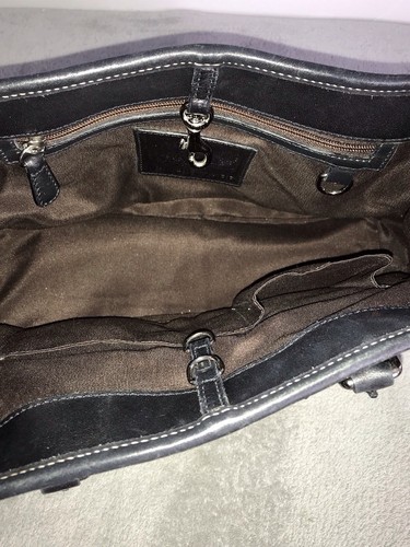 Coach schwarze Lederhandtasche Handtasche Hampton Beuteltasche oberer Griff 7586 - Bild 12 von 18