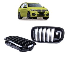 Set Doppelsteg K�HLERGRILL Glanz Schwarz passt Passend f�r BMW X5 F15 X6 F16 mit